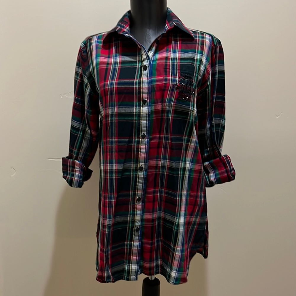 Ralph Lauren red plaid button down shirt small